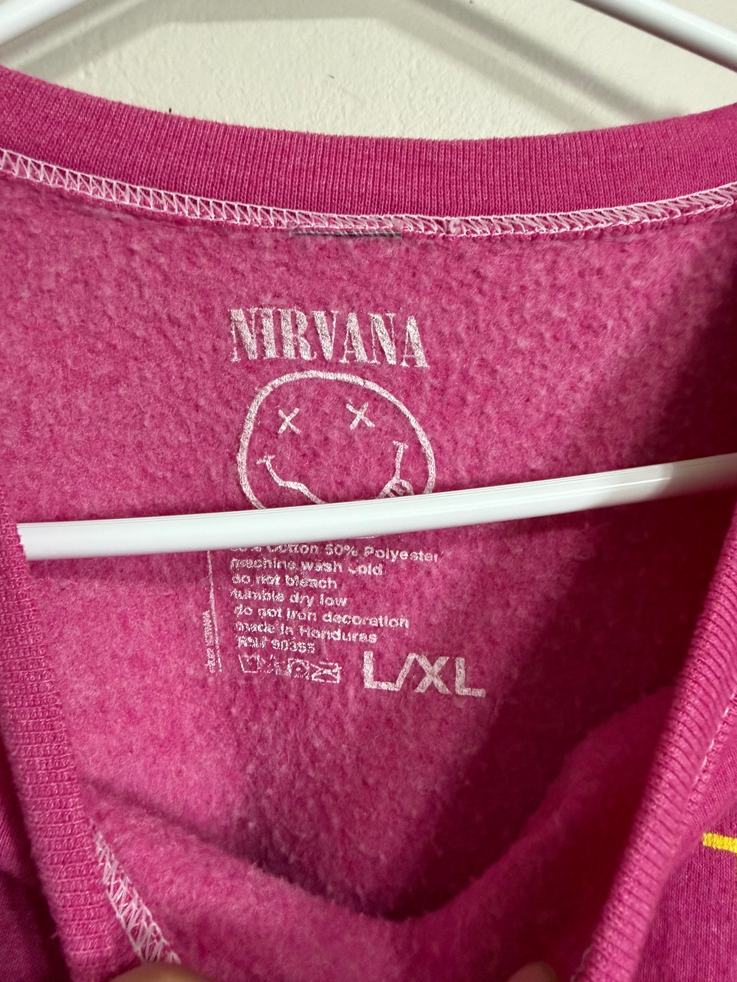 L/XL Nirvana Pink Oversized Crewneck