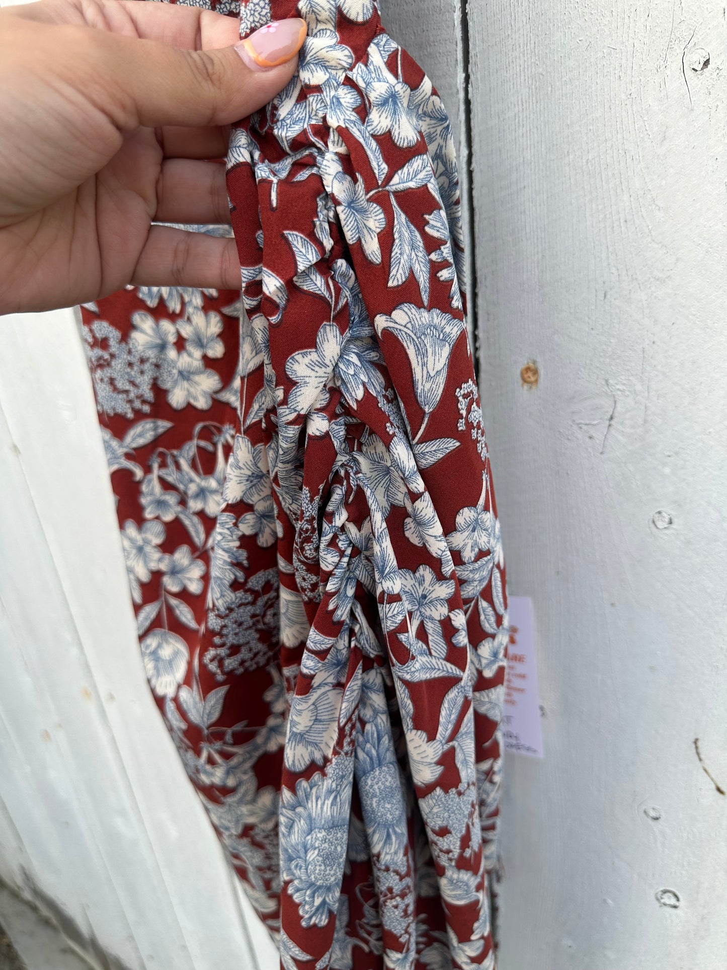 3XL Burgundy Floral Dress