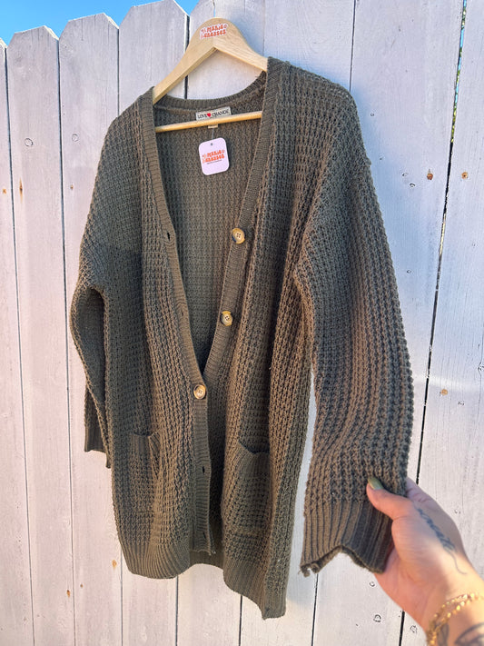 2x/3x Green Cardigan