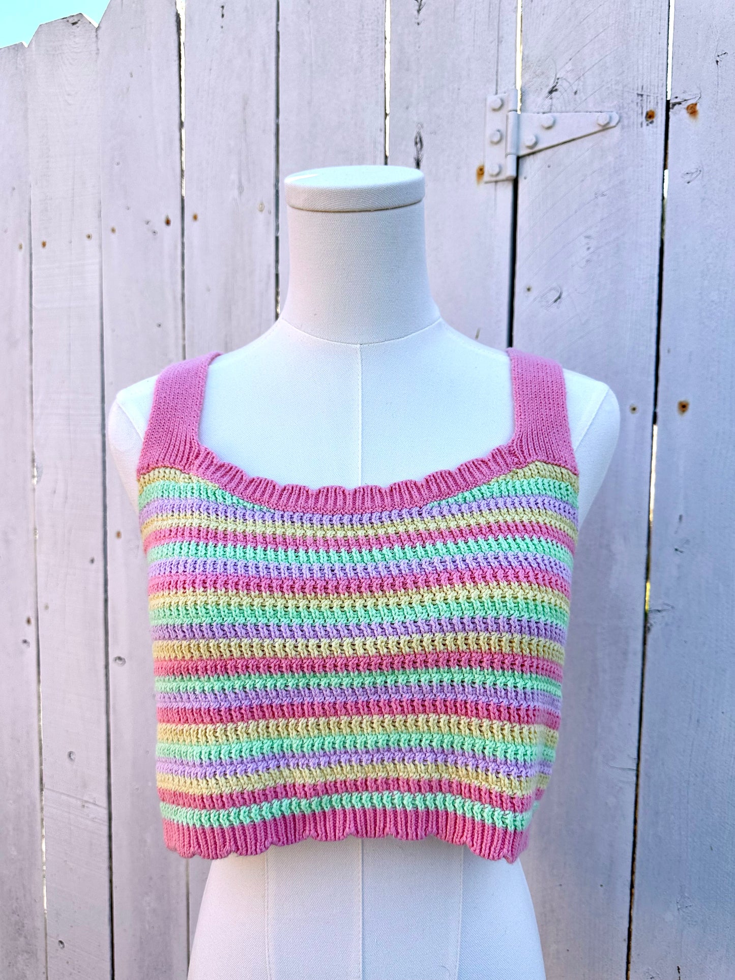 Large Rainbow Crop Tank