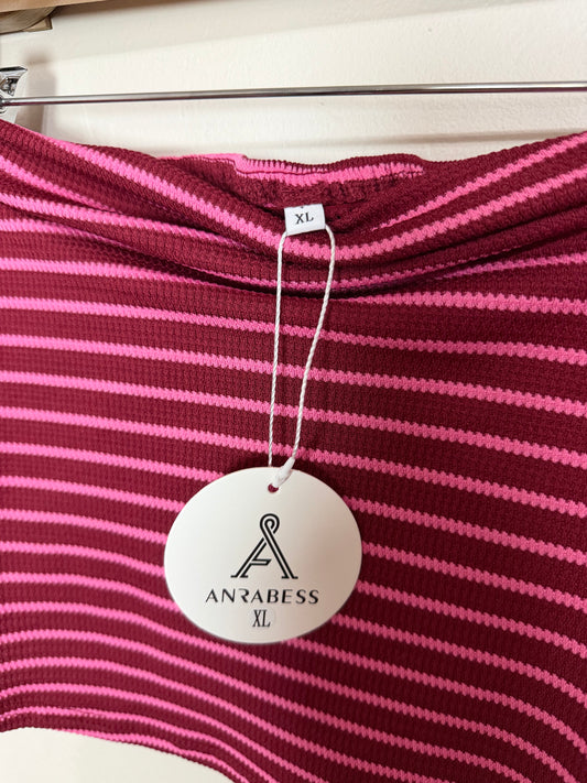 XL NWT Burgundy/Pink Tube Top