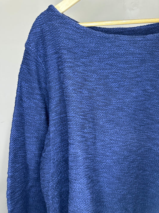 L/XL Blue Off Shoulder Sweater