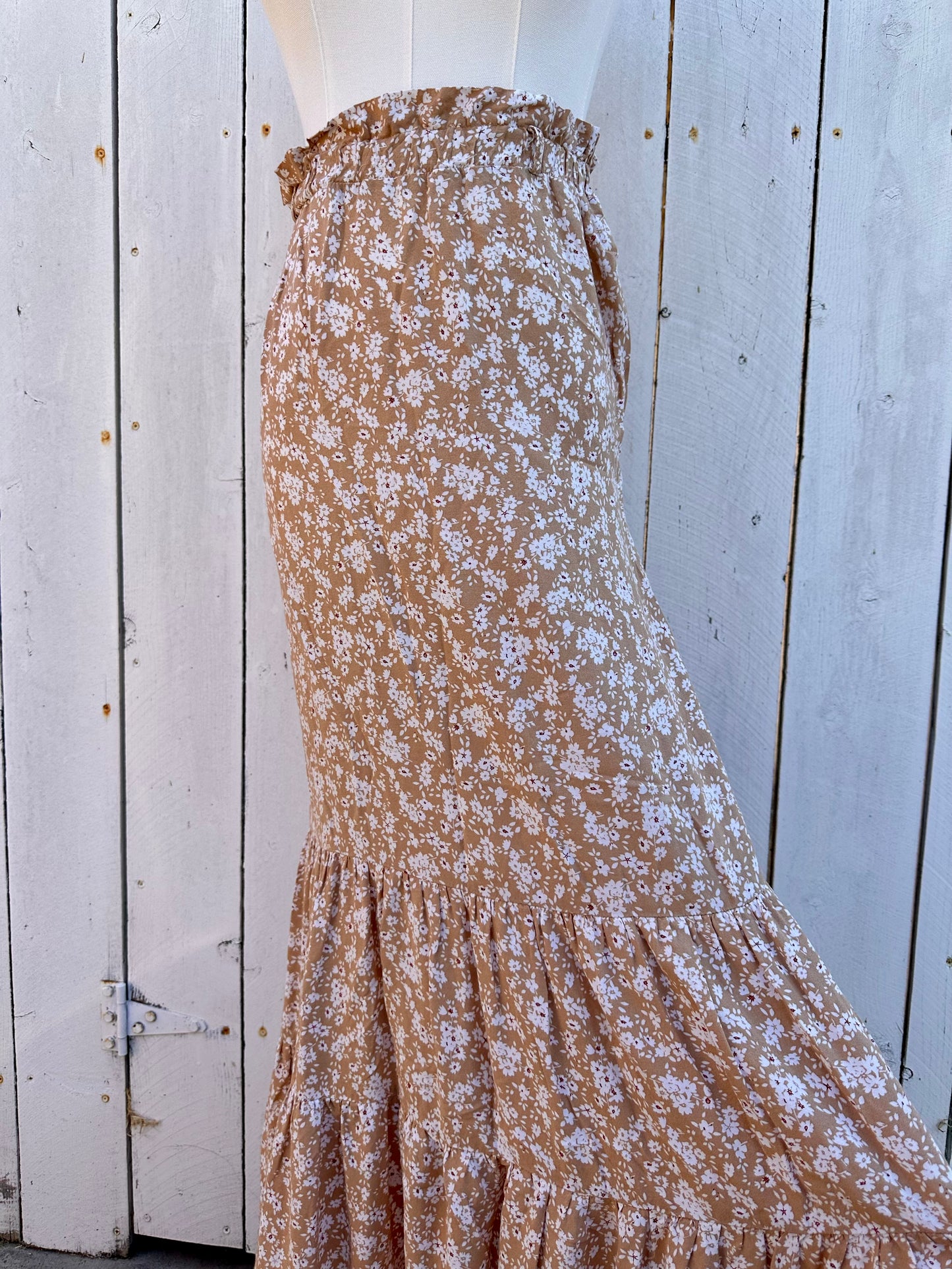 Medium Tan Floral Skirt