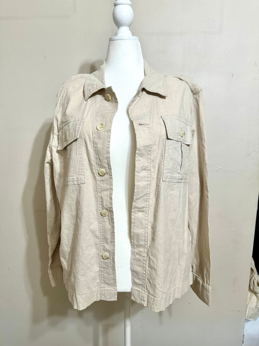NWT Large Linen Button Up