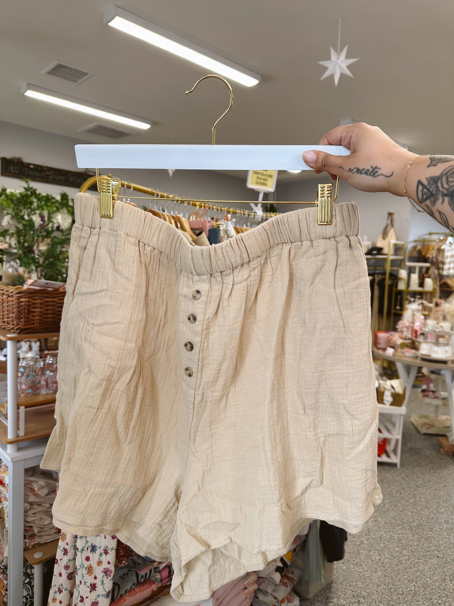 Crinkle Gauze Shirt & Shorts Set