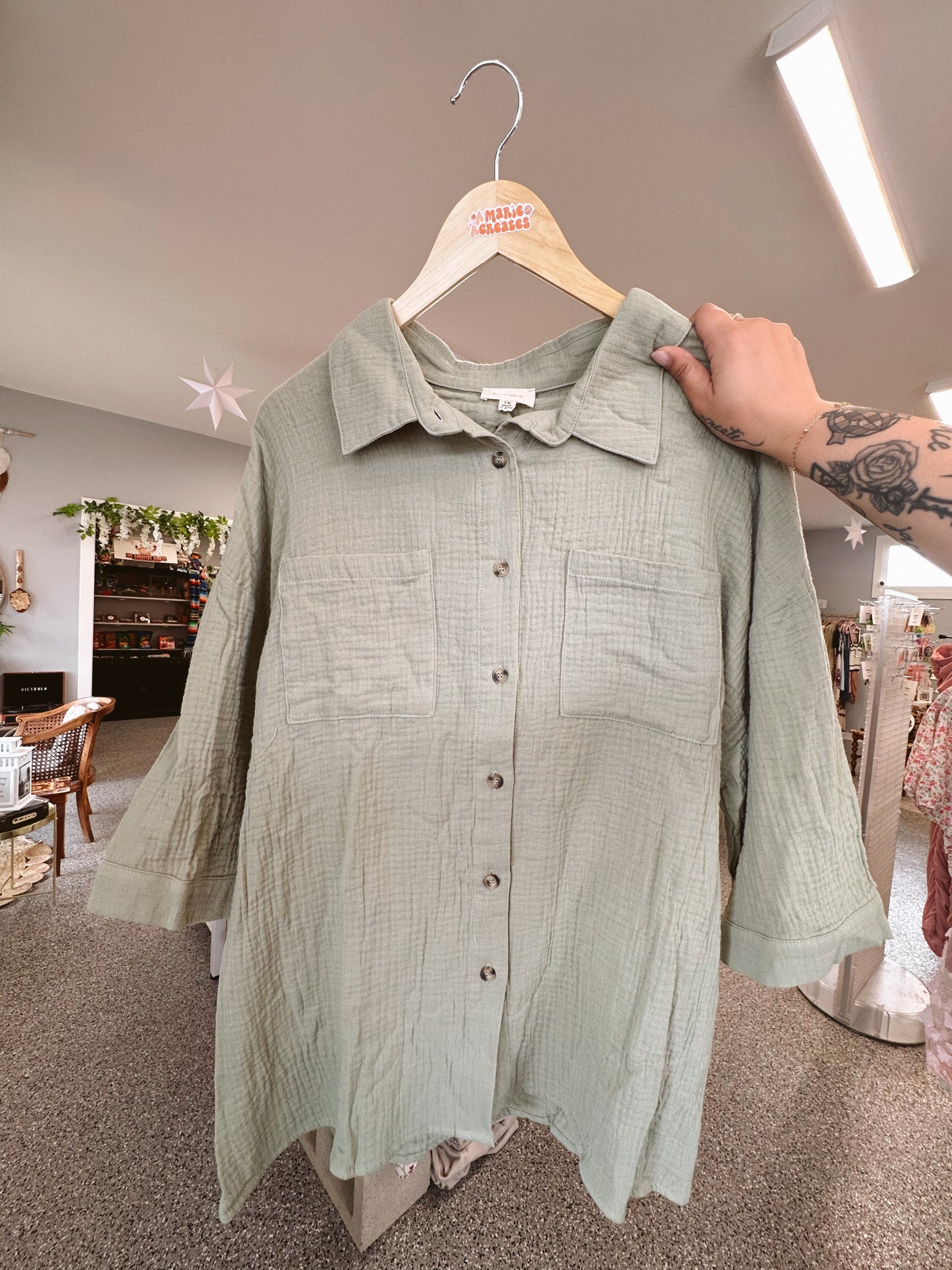 Crinkle Gauze Shirt & Shorts Set