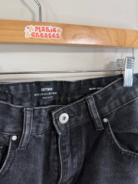 Size 6 Cotton On High Rise Mom Jean Black