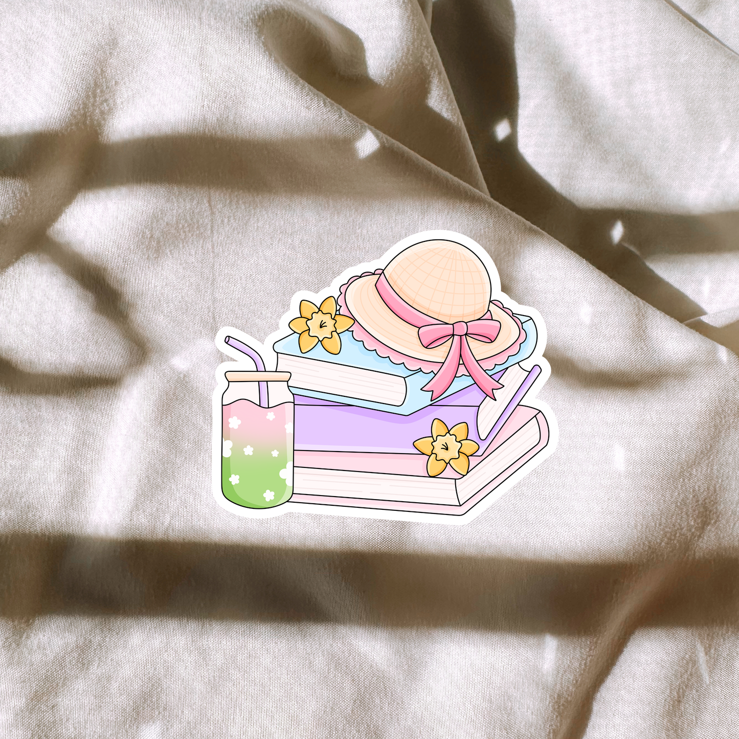 Spring Book Stack Sticker