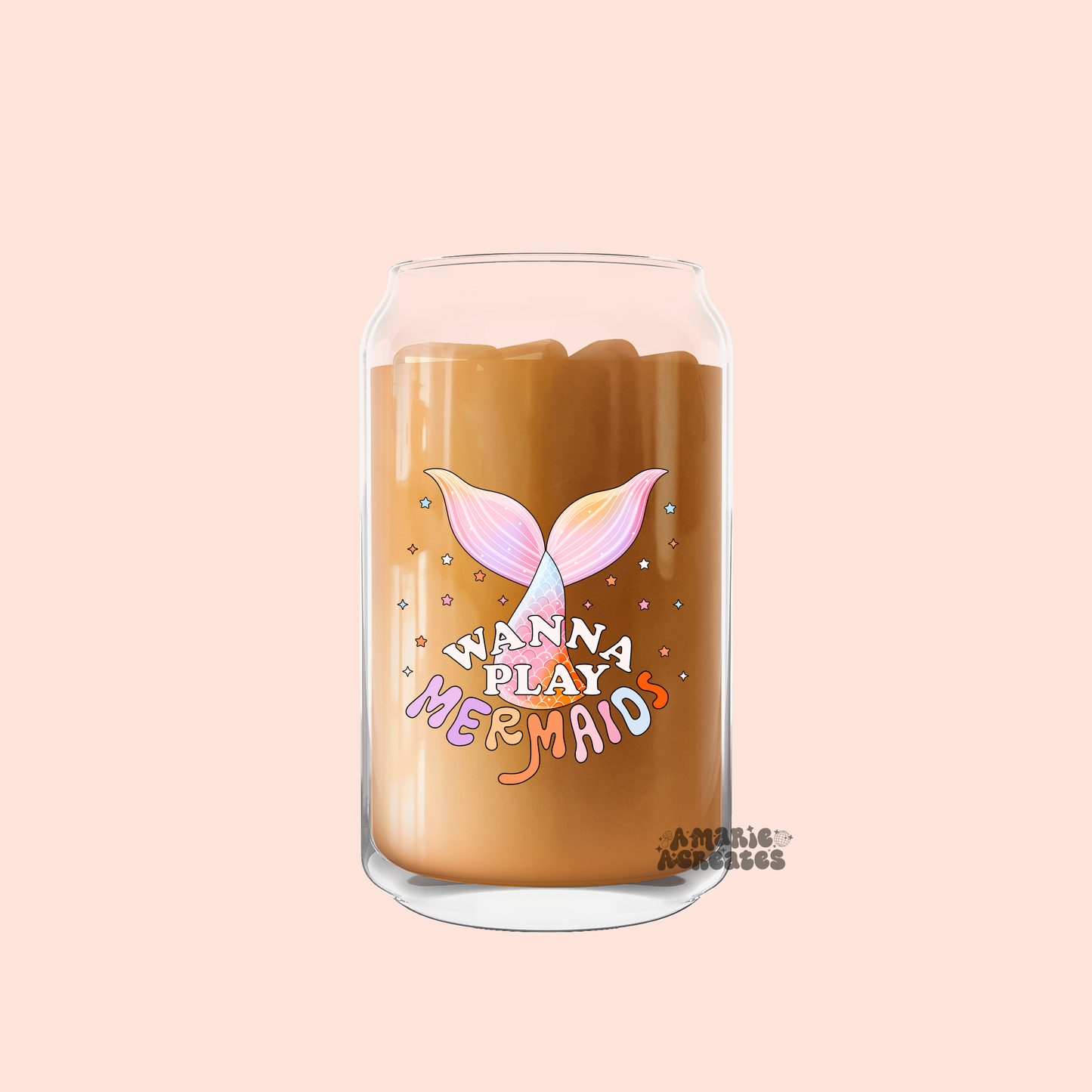 Wanna Play Mermaids Glass Cup