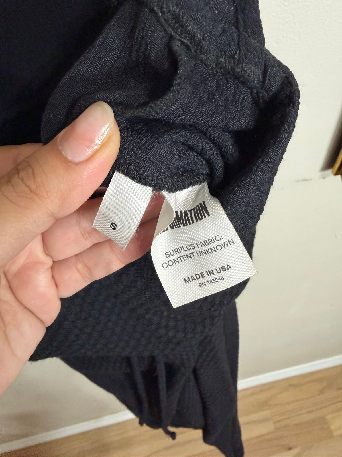 Small Black Cropped Aspen Knit Jumpsuit w/ Tie Waist