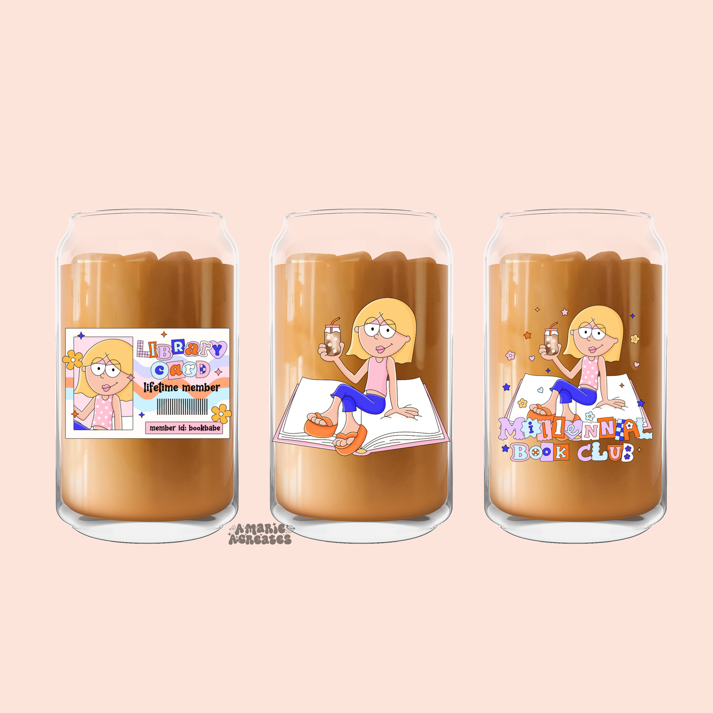 Lizzie Bookish Glass Cup