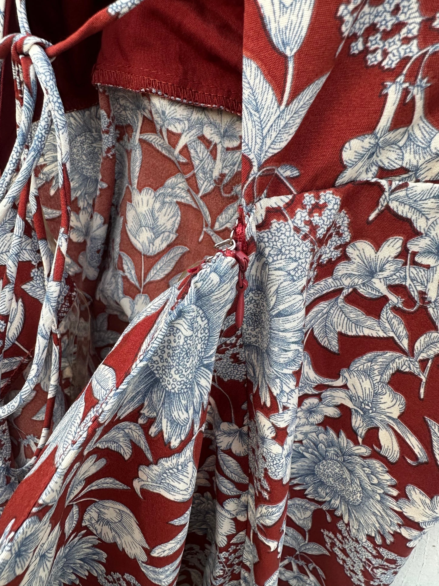 3XL Burgundy Floral Dress