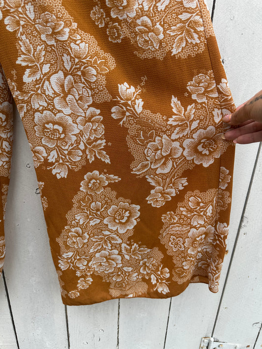 Large Mustard Floral Pants