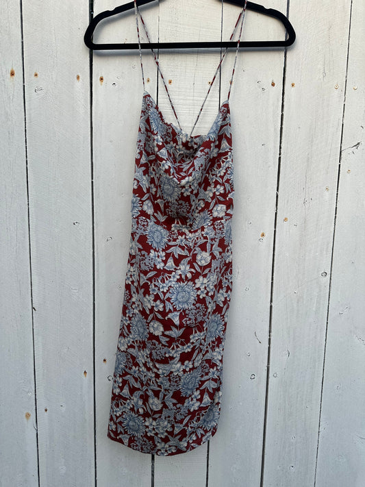 3XL Burgundy Floral Dress