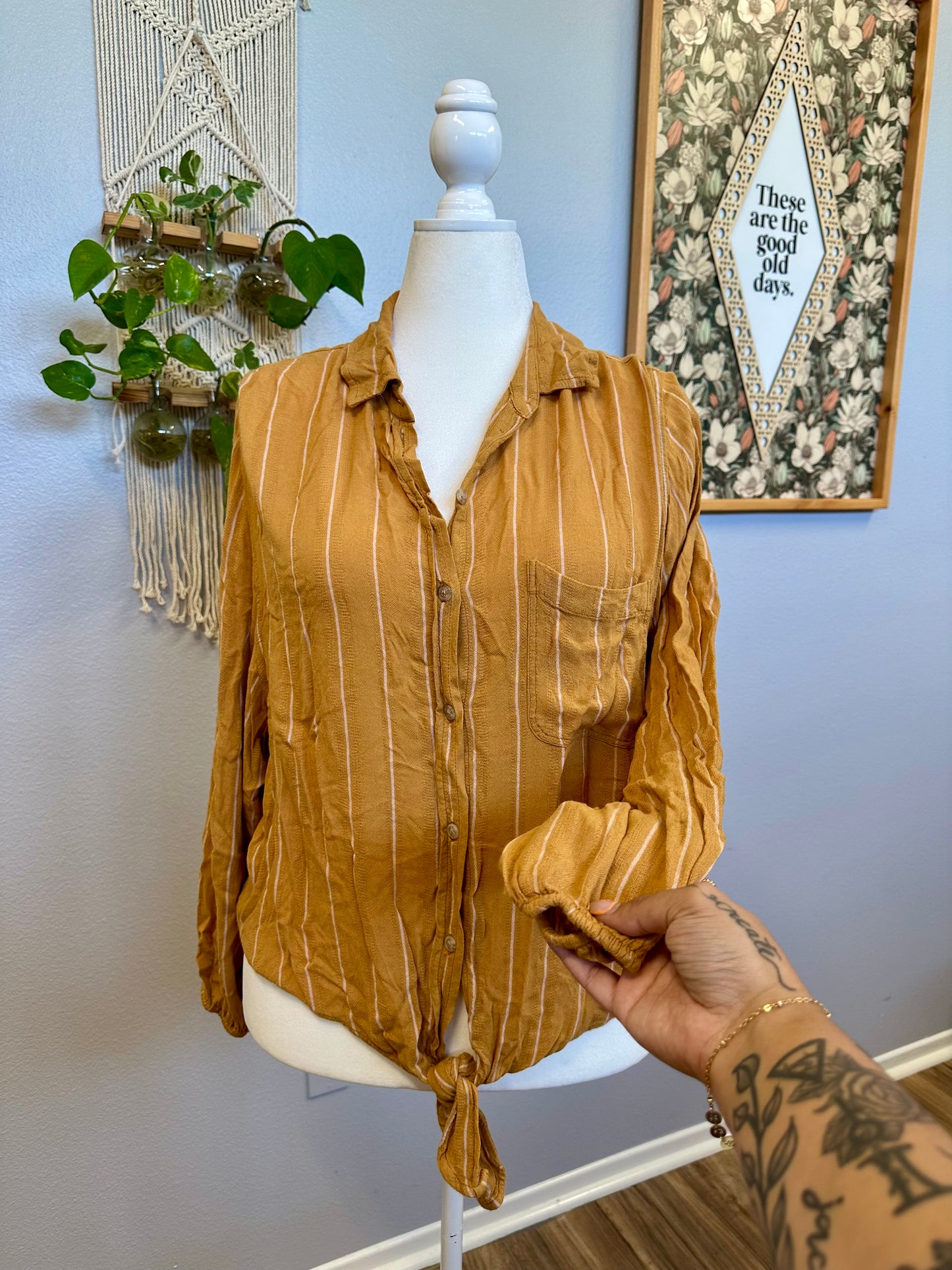 Large Stripe Tie Top