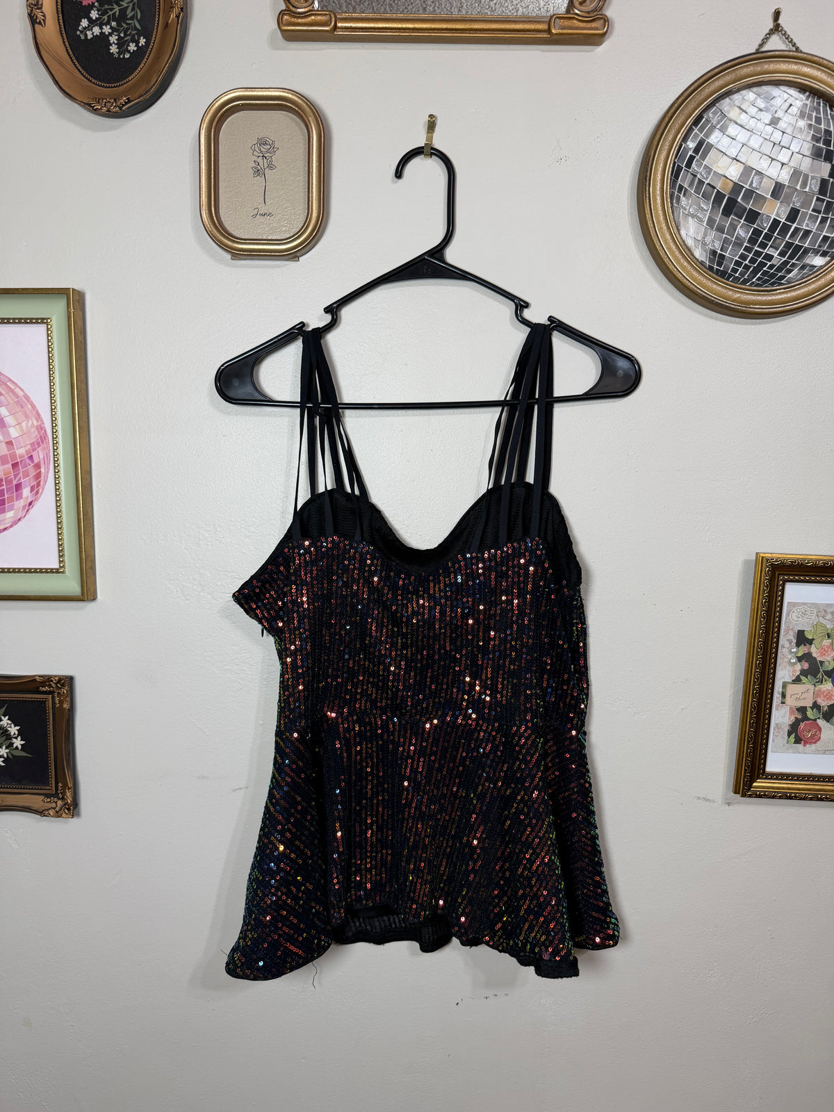 Large Sequins Going Out Tank Top *small call out