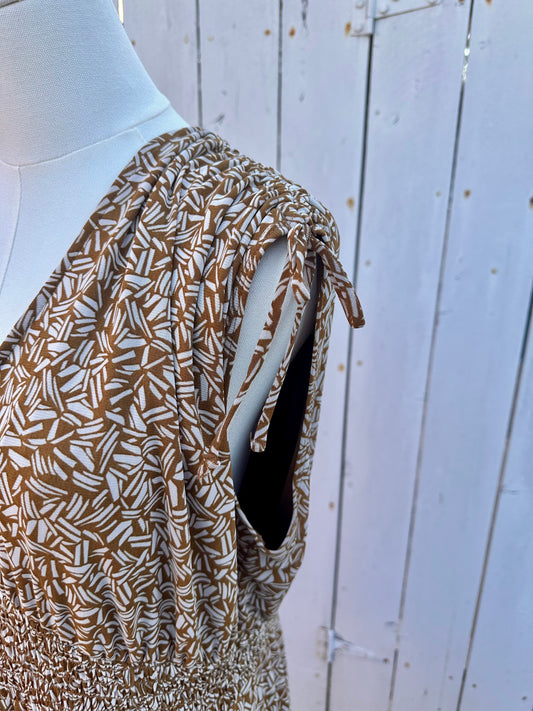 XL Brown Pattern Dress