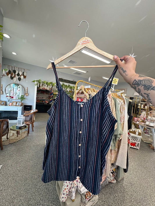 XL Stripe Gauze Tank