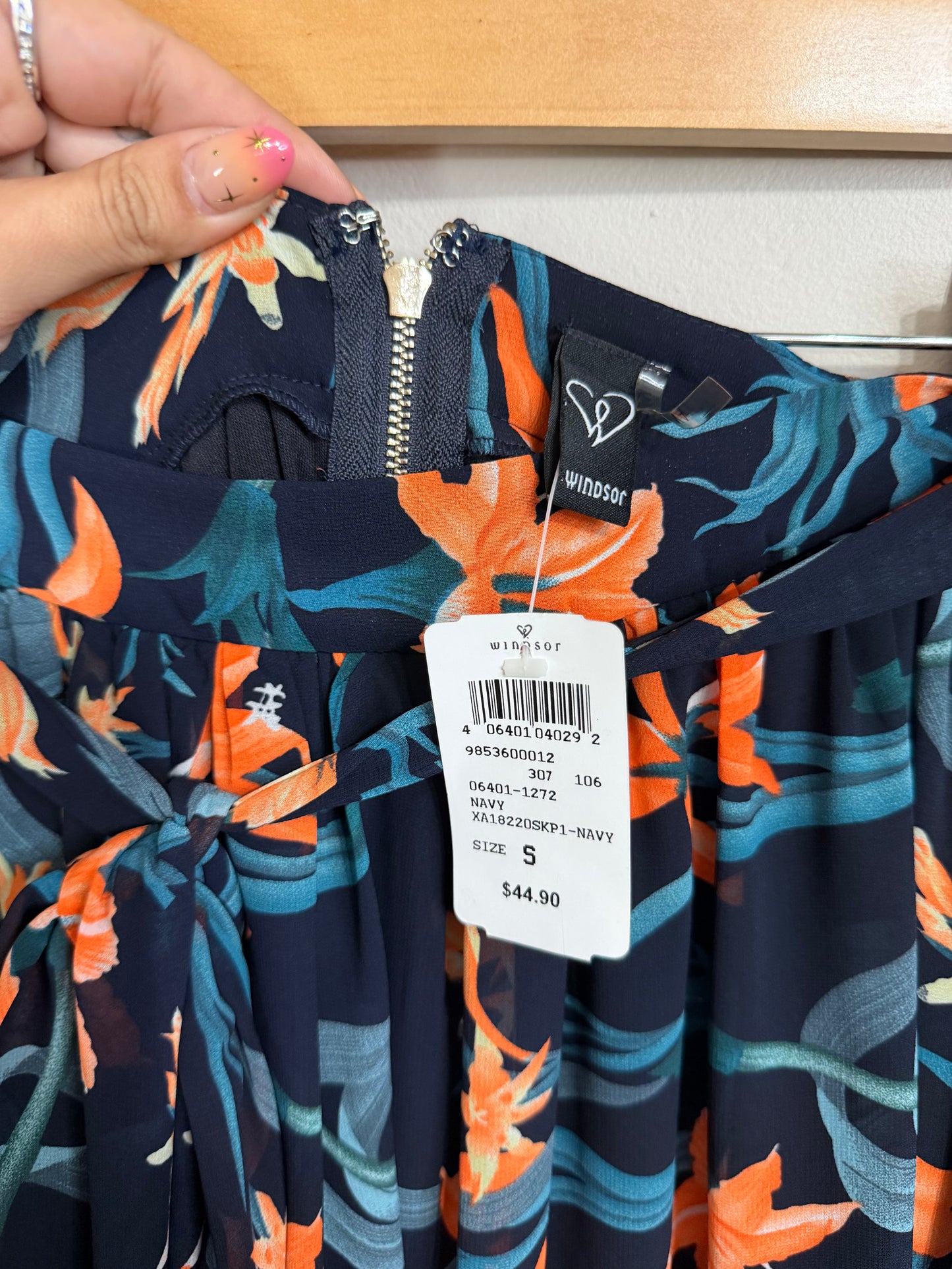 Small NWT Navy Floral Maxi Skirt