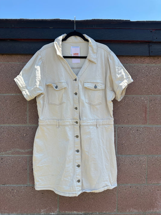 XXXL White Denim Dress