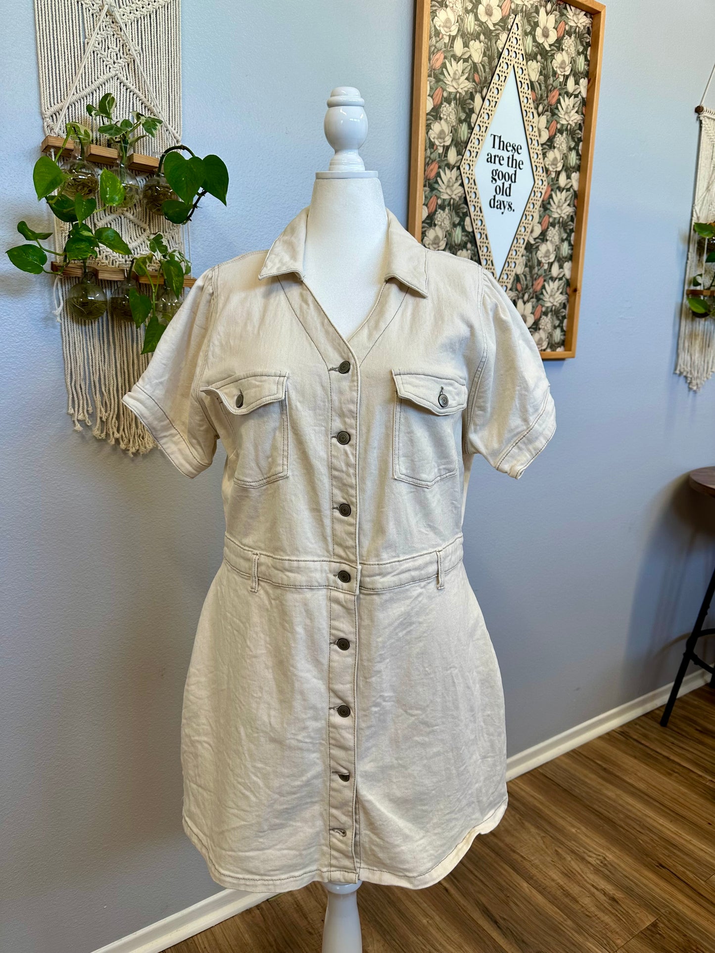 XXXL White Denim Dress