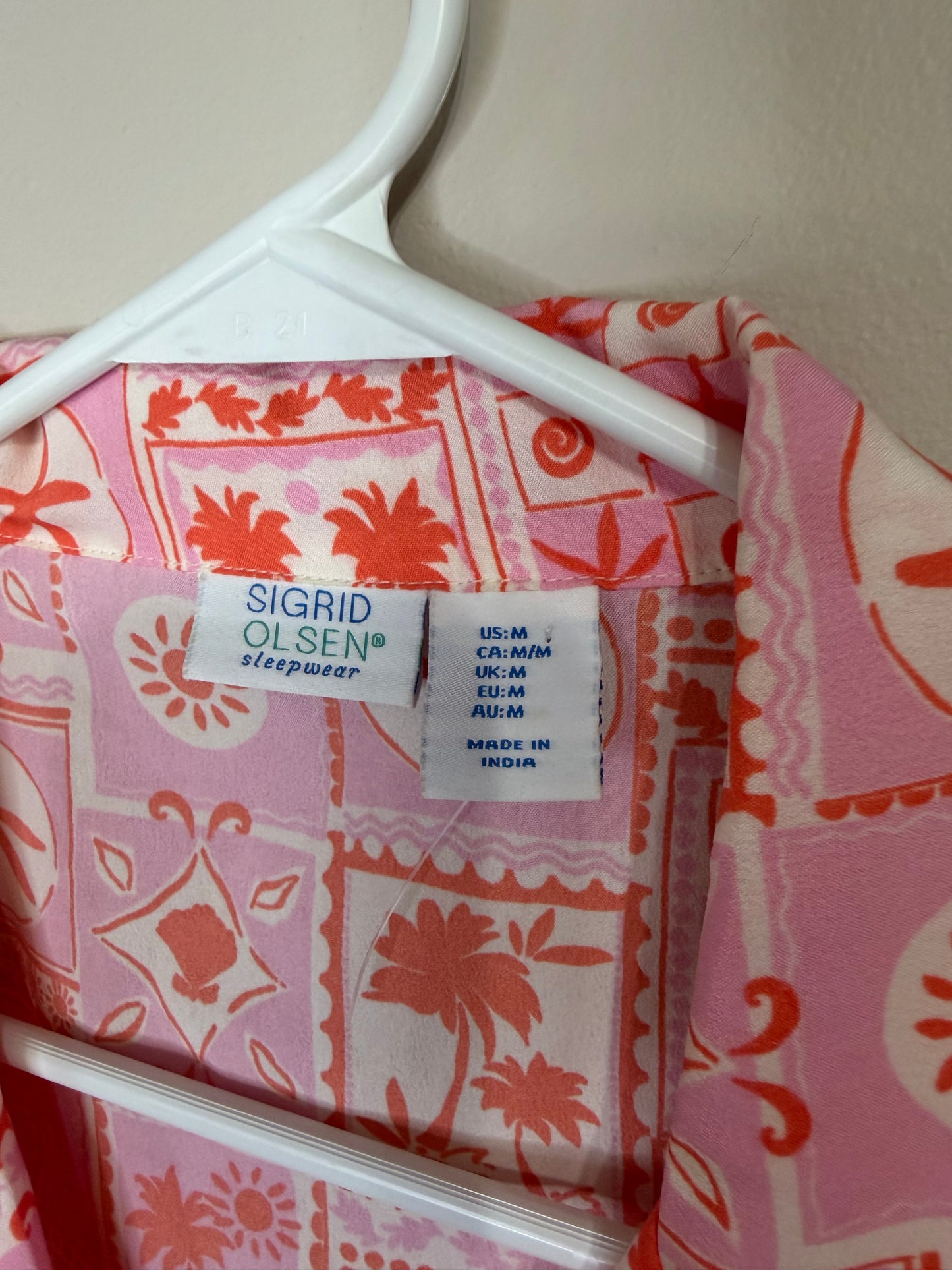 Medium Pink & Orange Tropic Sleep Top