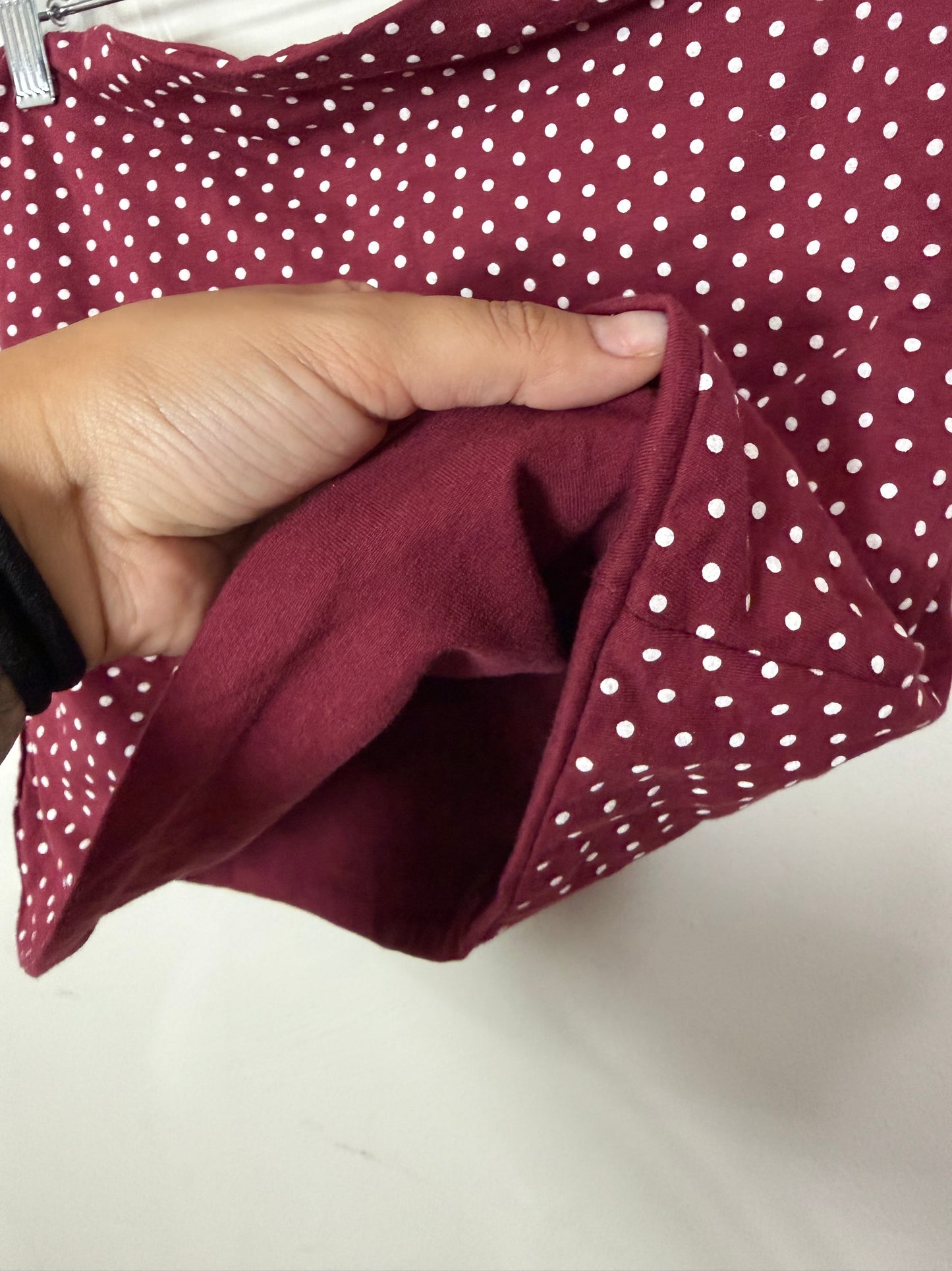 Best for L/XL Burgundy Polka Dot Tube Top