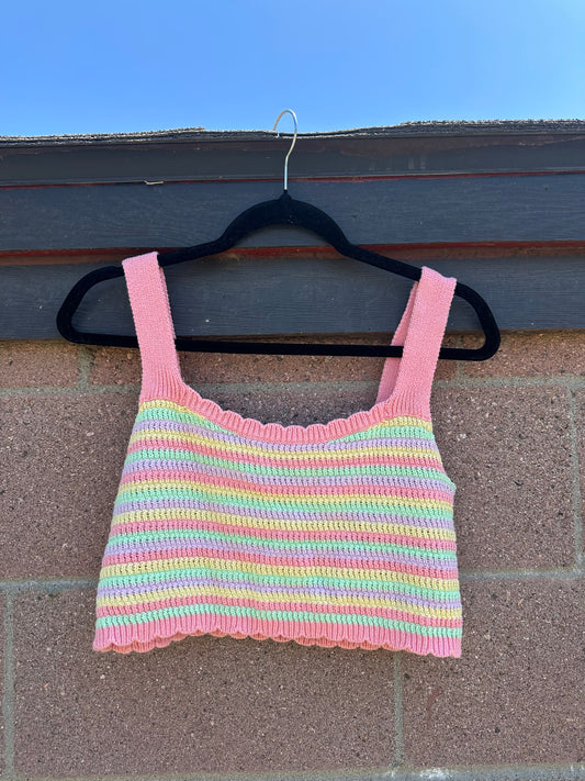Large Rainbow Crop Tank
