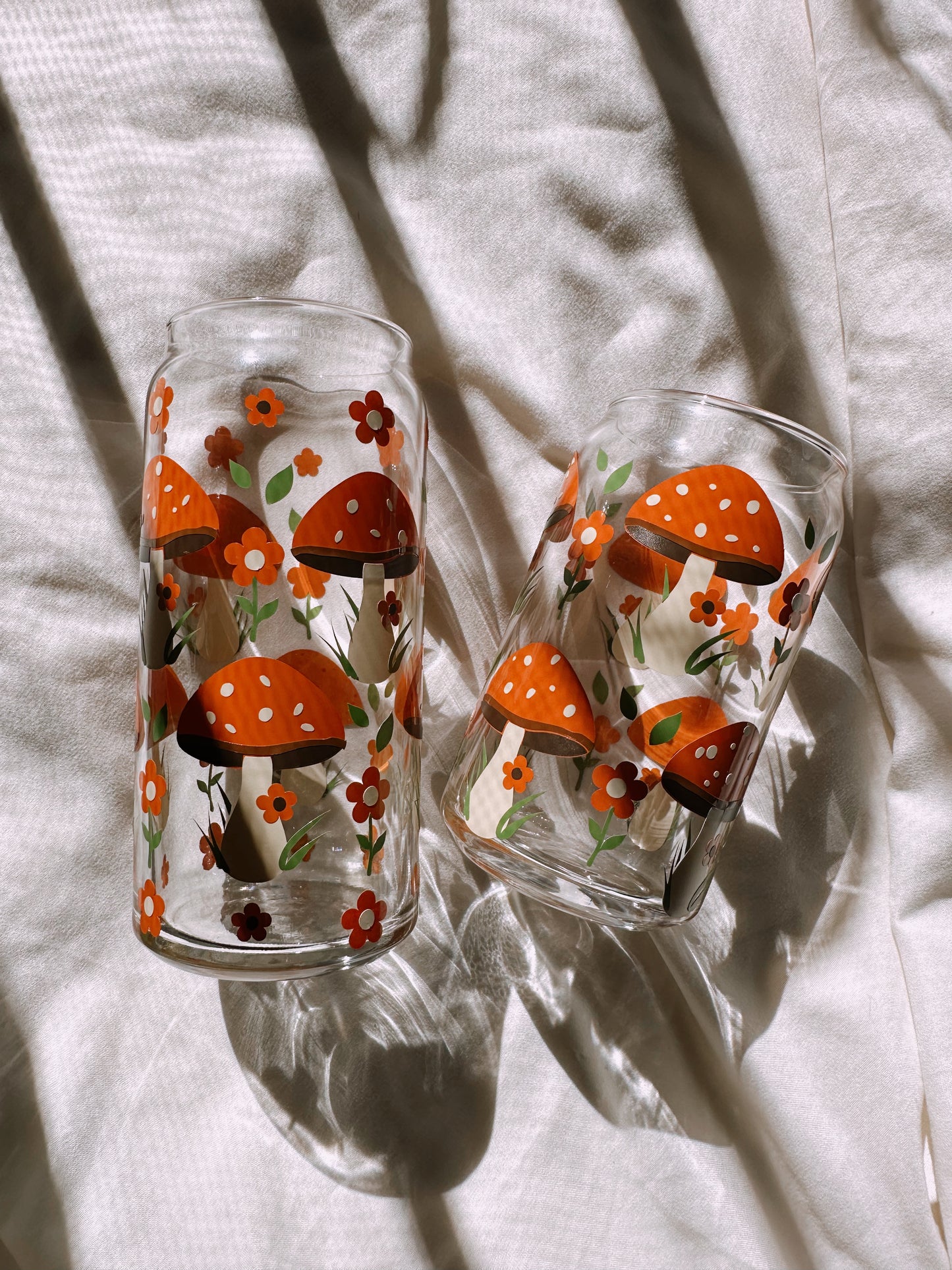 Cottagecore Mushrooms Glass Cup
