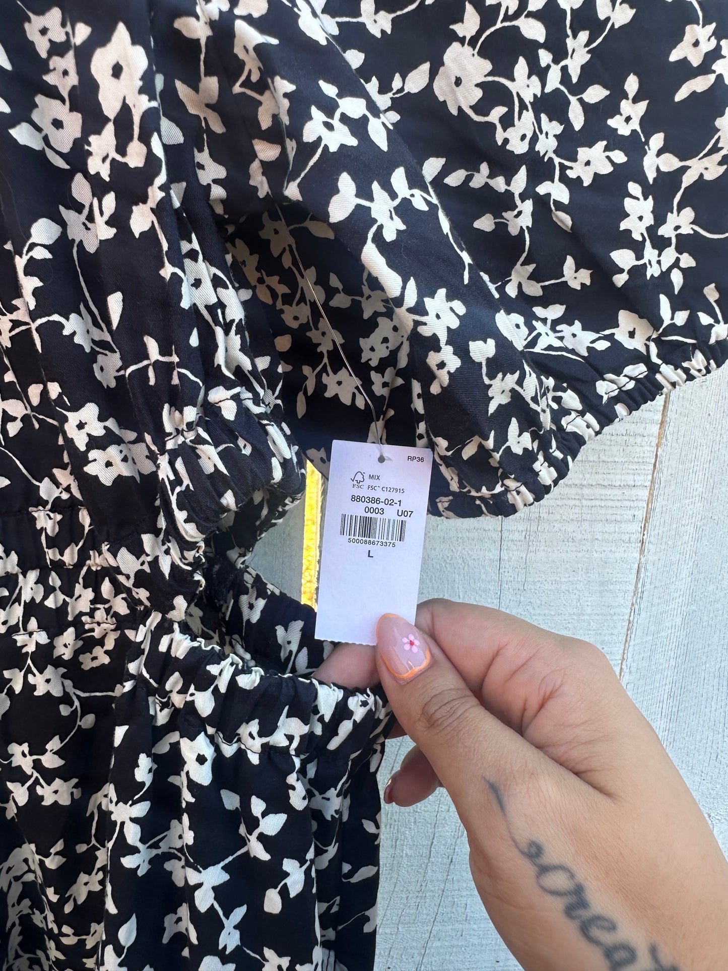 NWT Large Black Floral Dress