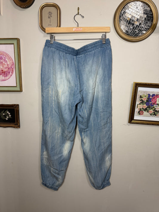 Small Chambray Acid Wash Joggers
