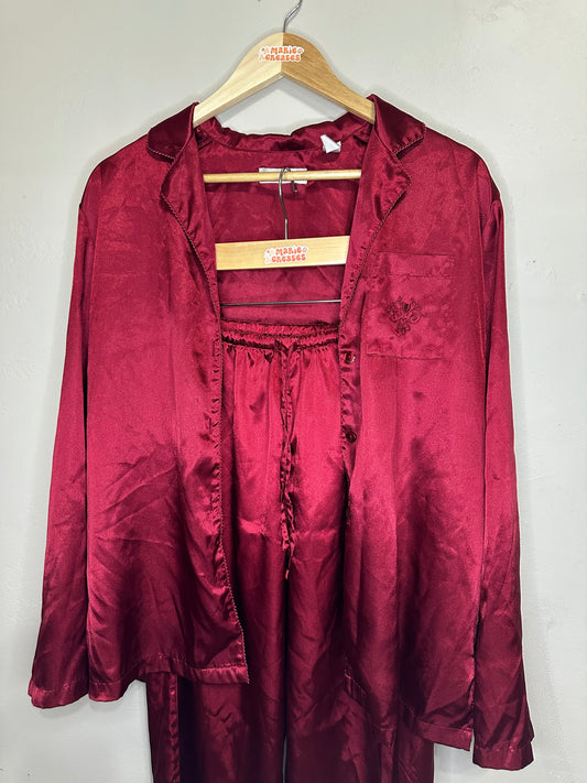 Medium Maroon Silk PJ Set