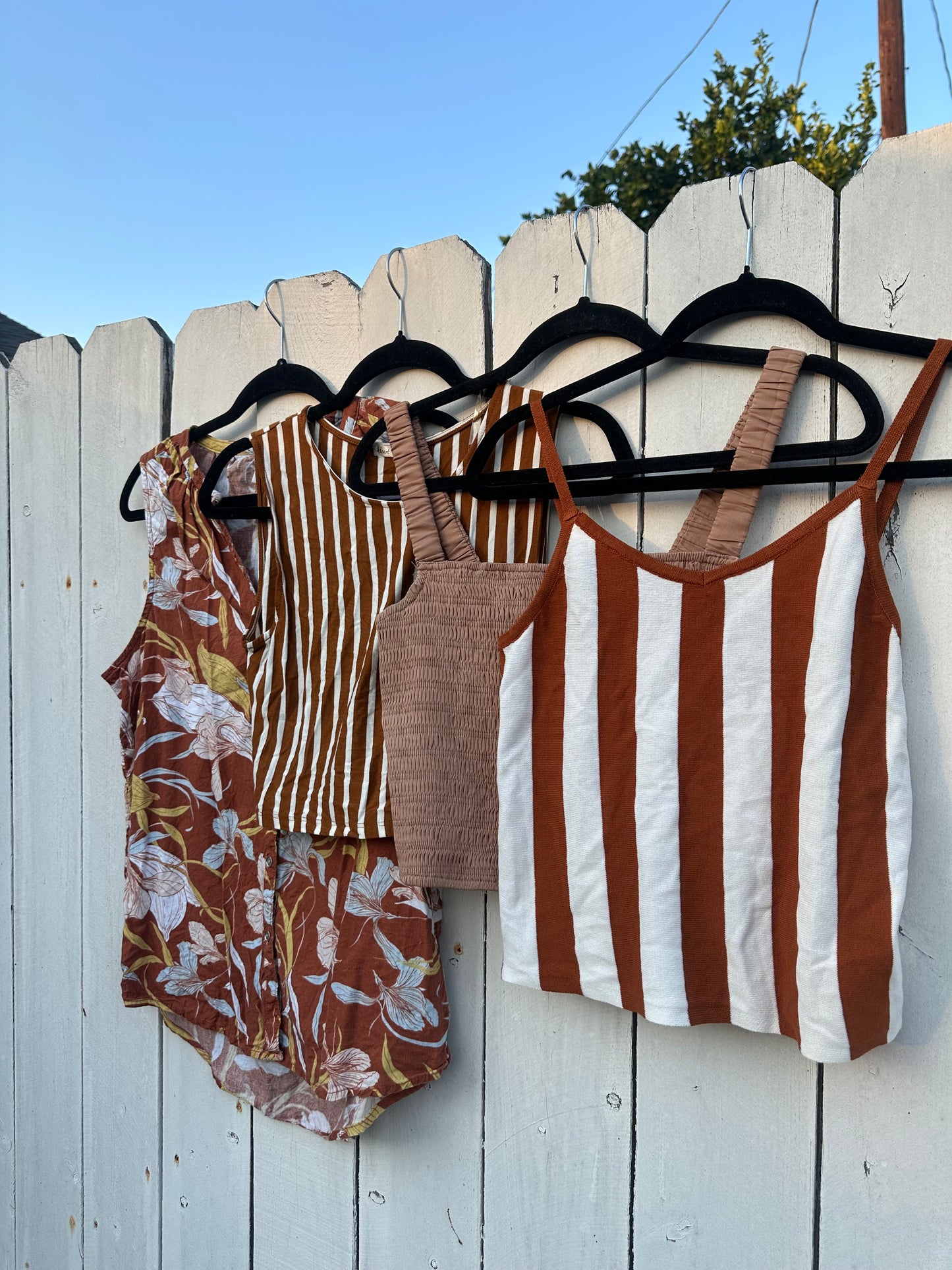 Large Brown Striped Tank Top
