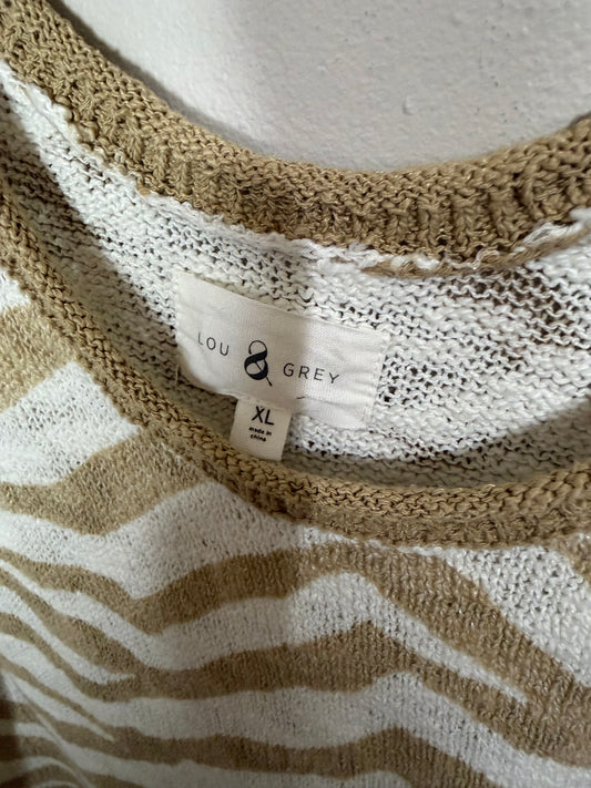 XL Neutral Zebra Print Sweater Tank