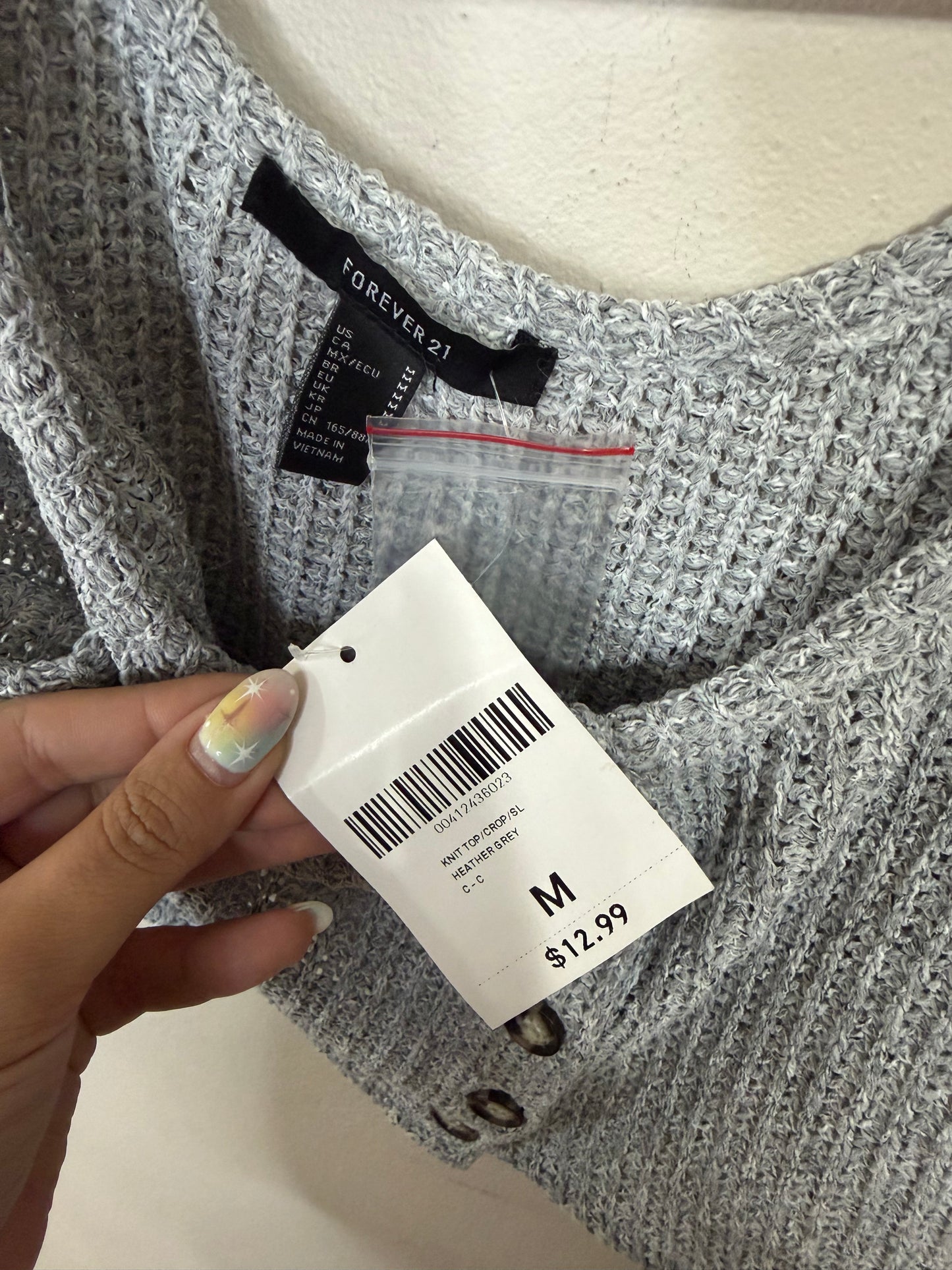 Medium NWT Grey Knit Cropped Tank