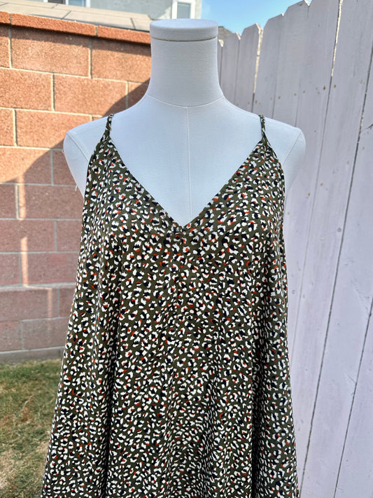 M-1X Green Leopard Dress