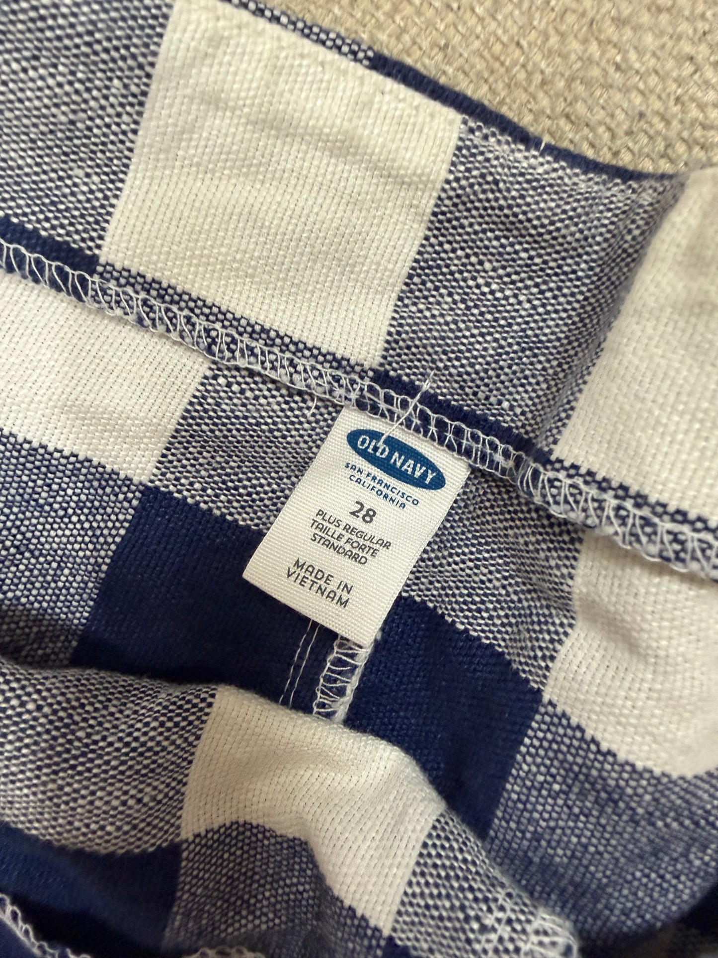 Size 28 NWT Blue Gingham Shorts