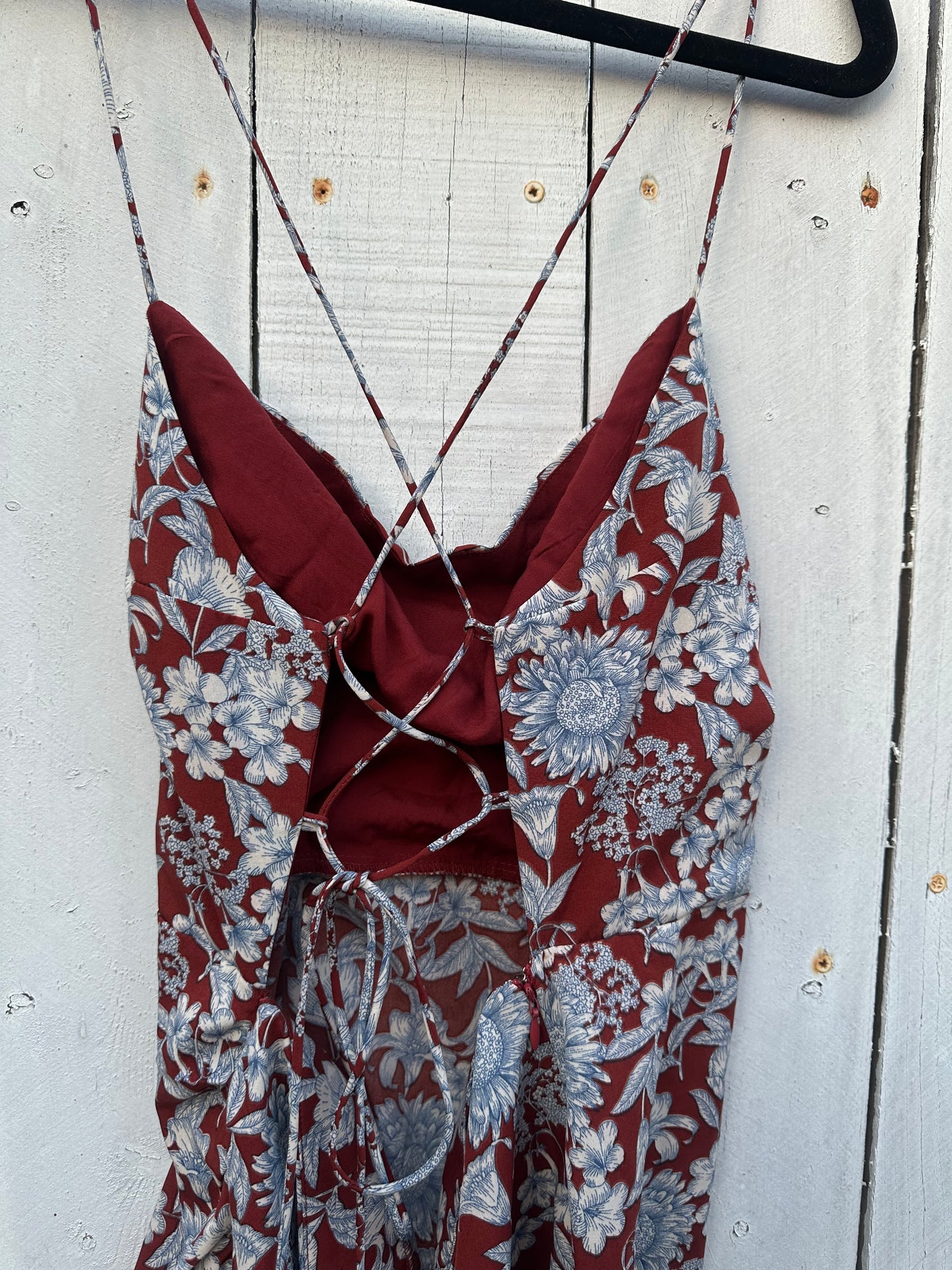 3XL Burgundy Floral Dress