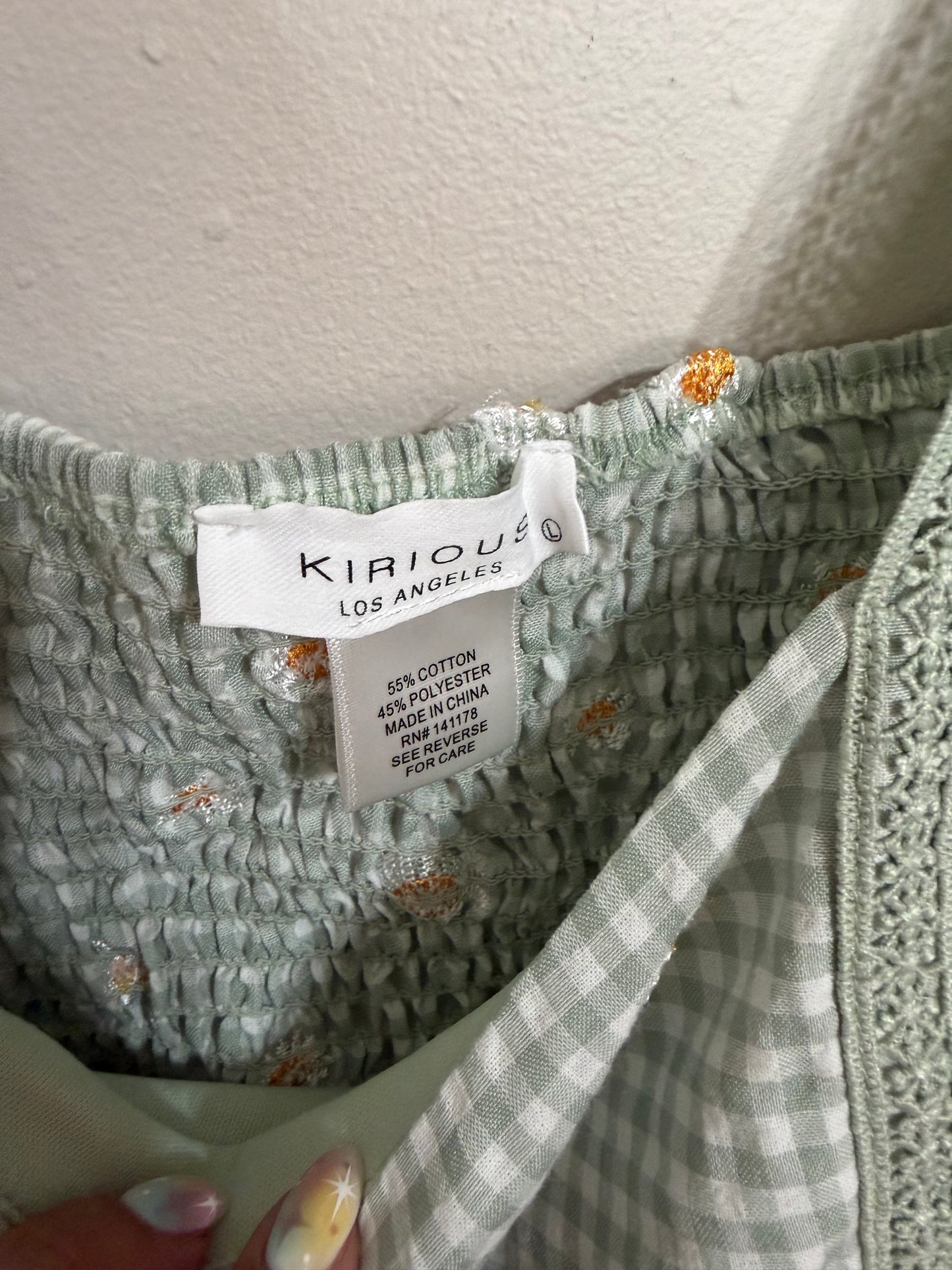Large Gingham Daisy Top