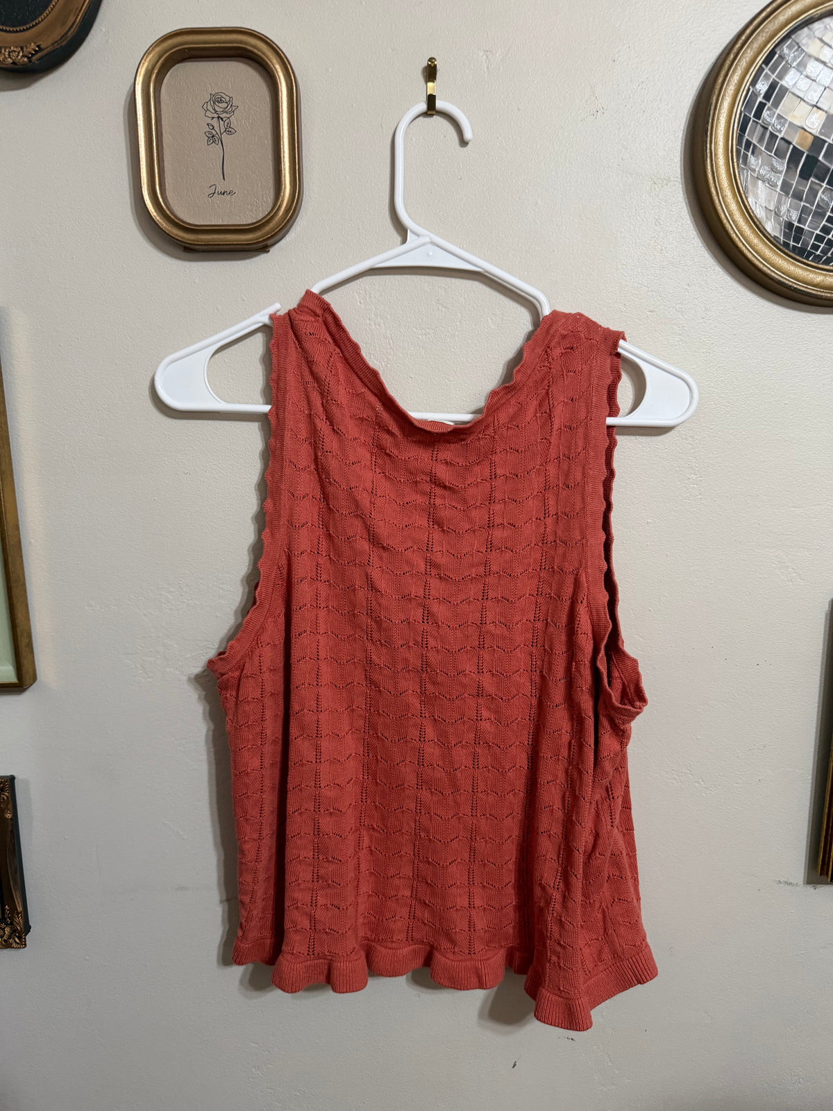 Large Terracotta Coral Blouse Tank