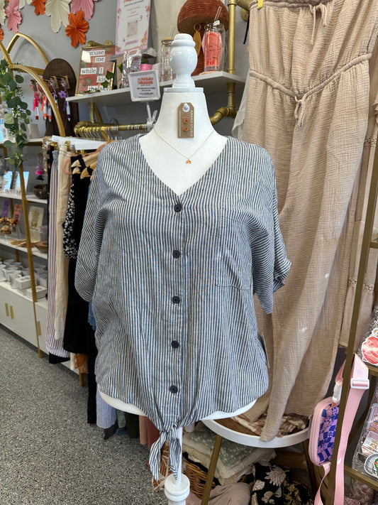 NWT XL Blue Stripe Top