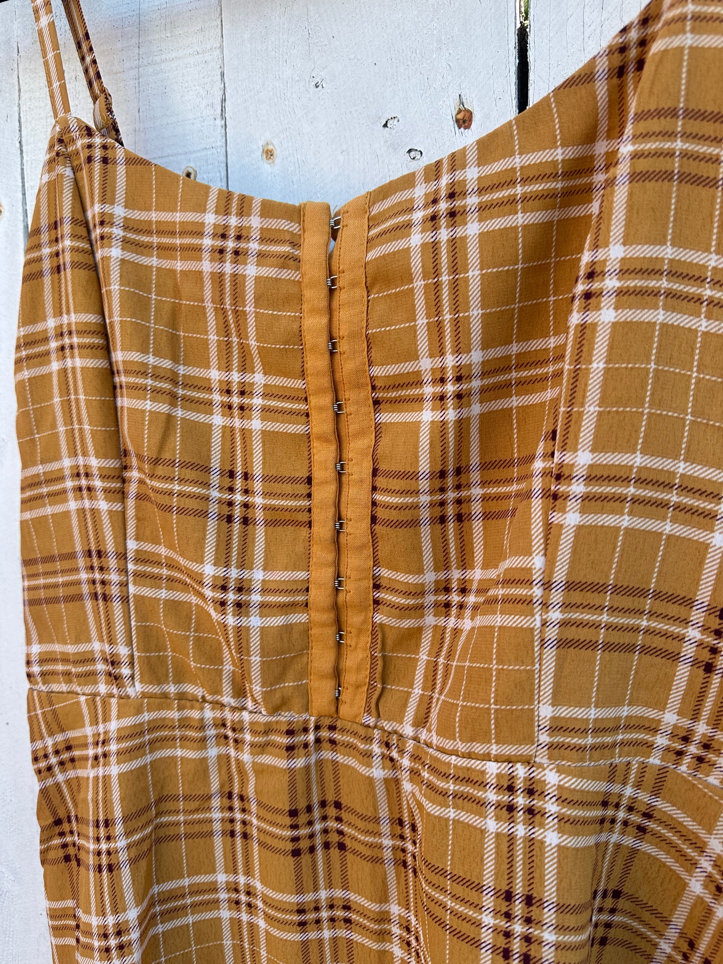 XL Mustard Gingham Dress