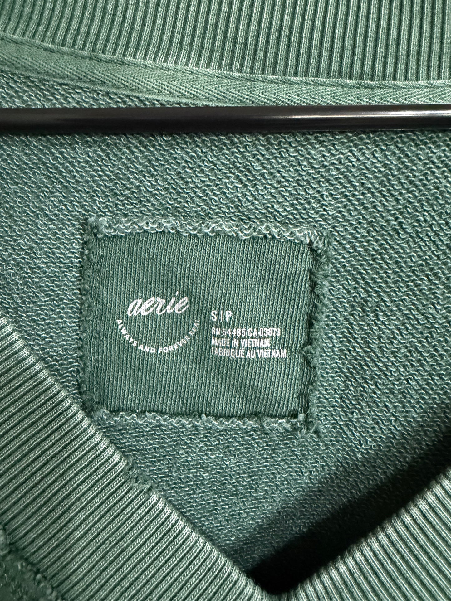 Small Green Vacay Everyday Vneck Sweatshirt