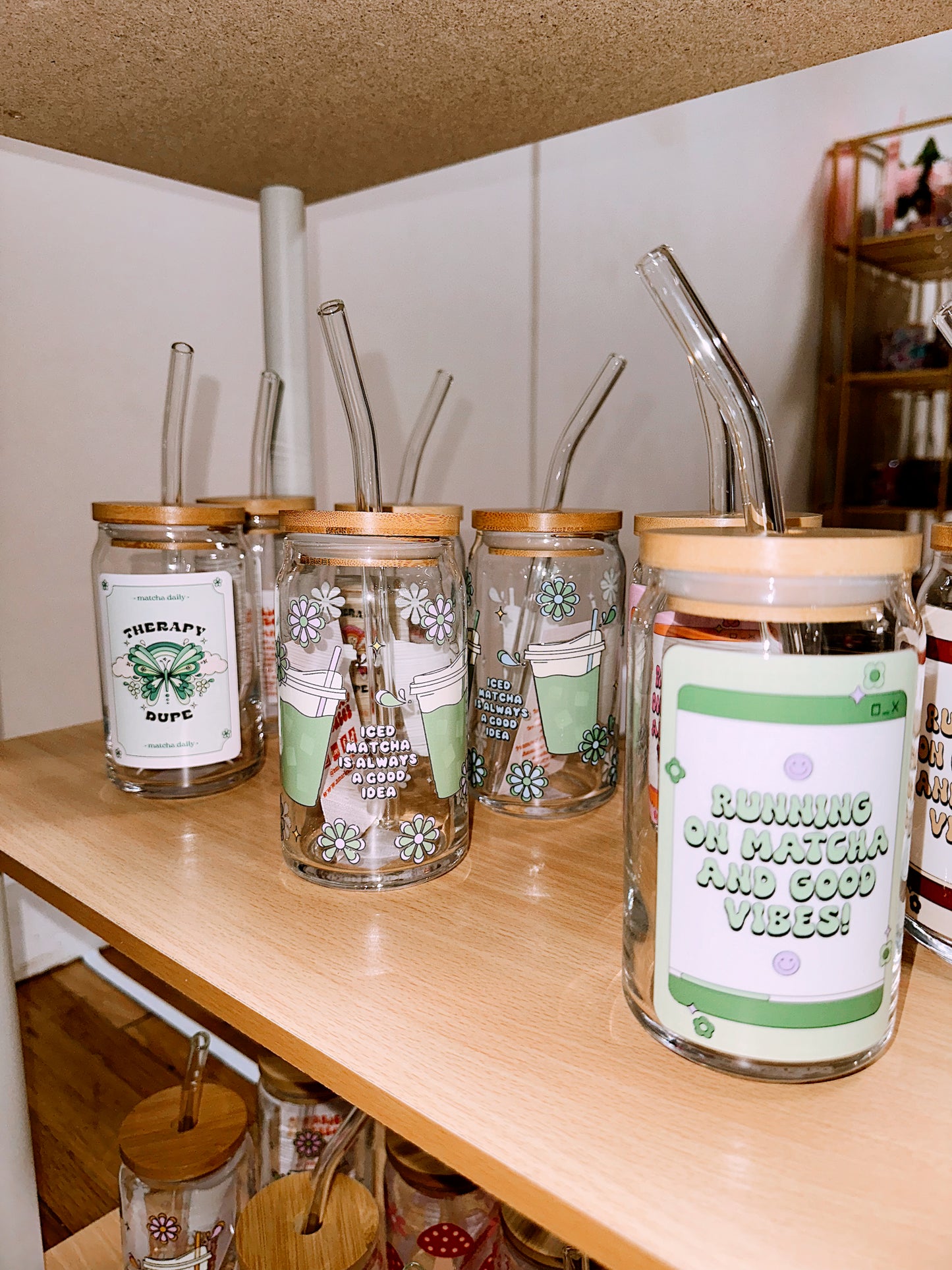 Therapy Dupe | Matcha Daily | Glass Cup