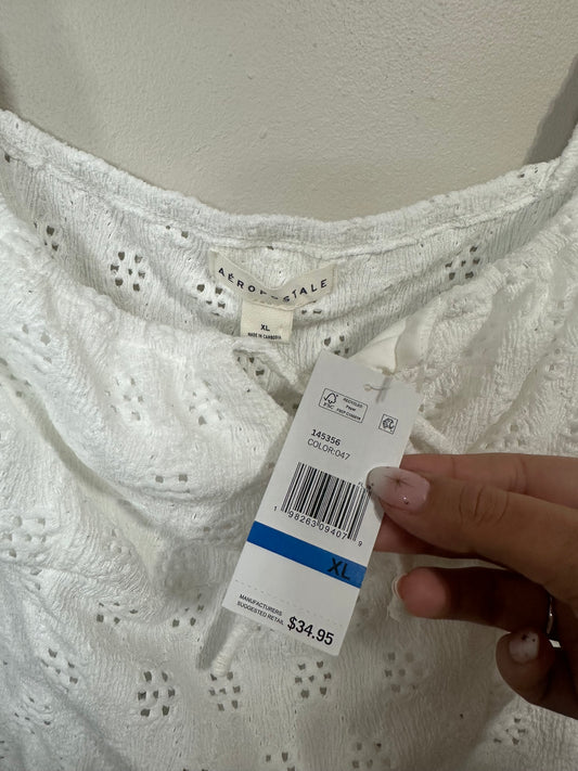 NWT XL White Detail Tank Top