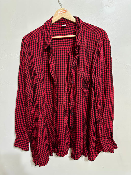 XXL Red/Black Gingham Button Shirt