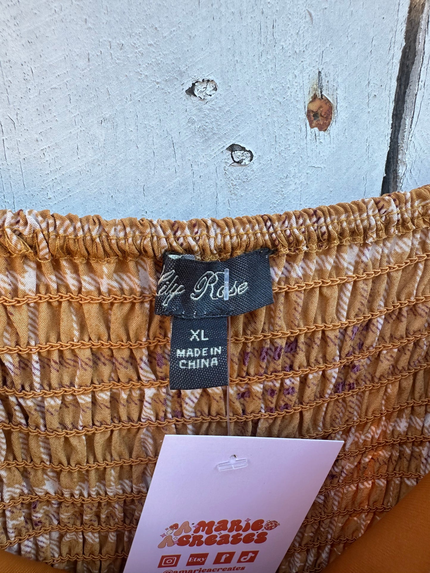 XL Mustard Gingham Dress