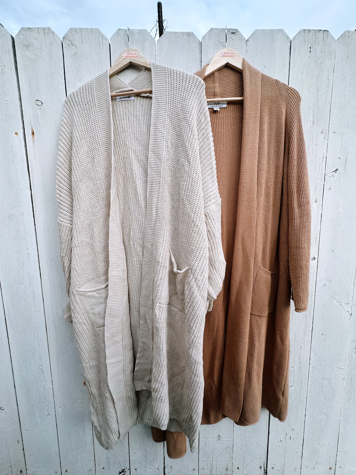 XL-1x Tan Long Cardigan