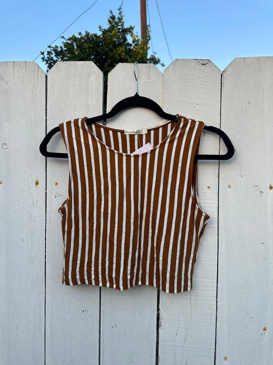 Large Brown Striped Tank Top