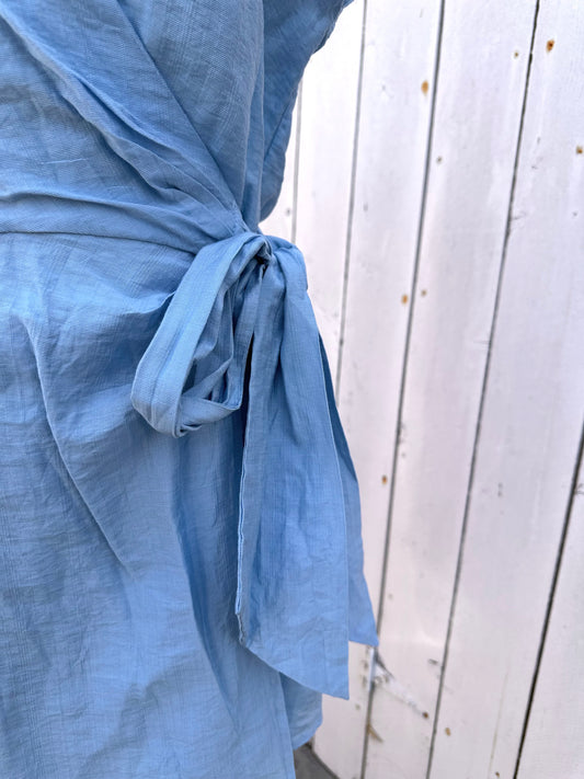 Medium Blue Tie Romper
